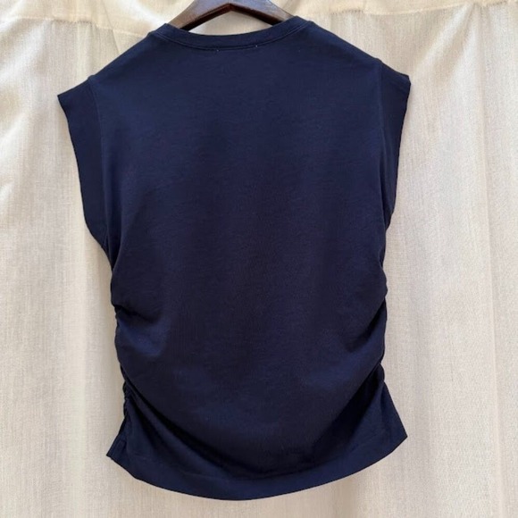 Madewell Ruched Muscle Tee – Navy Blue – NWT – Size XXS - Picture 5 of 5